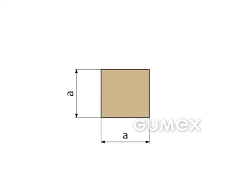 Silikonový profil čtvercový, 12x12mm, 60°ShA, -60°C/+275°C (krátkodobě 300°C), béžový